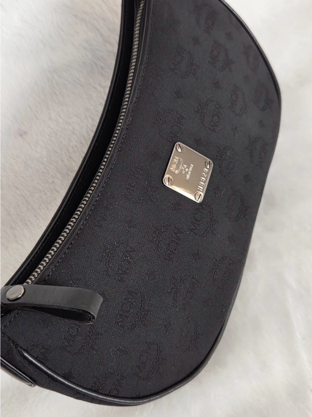 MCM Vintage Black Visetos Hobo Shoulder